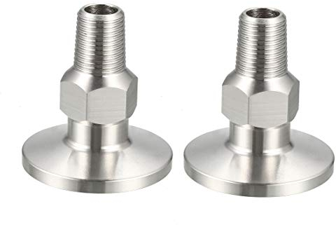 sourcing map 2 Stück Rohrverschraubung 1/8 PT Außengewinde auf 1.18 Ferrule Edelstahl Klemmfitting