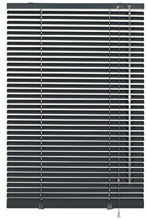 Deco Company Alu-Jalousie ohne Bohren, Zum Klemmen, Inkl. Klemmträgern, Sichtschutz, Lichtschutz, Blendschutz, Aluminium-Jalousie, Schiefer, 90 x 130 cm