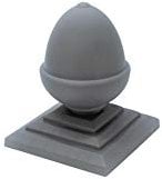 4 x Linic Acorn Fence Top Finials & 3 Fence Post Caps. Rot Proof, UK Made. (GT0009) Free UK Postage (Grey)