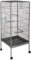 tectake® Pajarera con Ruedas Bloqueables y Bandeja Extraíble, Jaula Pajaros para Loro, Canario, Ninfas y Periquitos, Incluye Comedero, Bebedero y Rejilla Inferior Segura - 54 x 54 x 146 cm