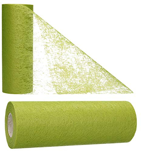 AmaCasa Tischläufer Olivgrün (15 cm x 20 m) – Hochwertiges Vliesband für stilvolle Tischdekoration bei Hochzeiten, Geburtstagen & besonderen Anlässen