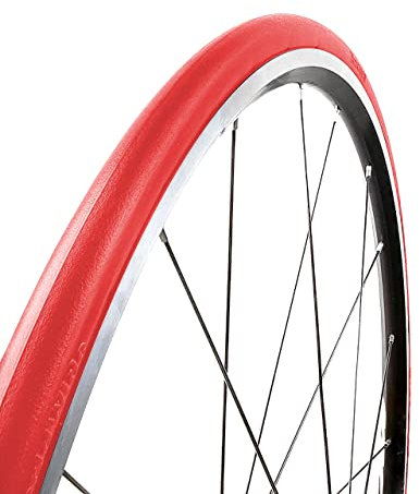 Tannus 100% Pannenschutz-Reifen 700x23c (23-622) Airless Tire Slick | Solider Rennradreifen Road, Farbe Volcano (Rot), Härte Hard