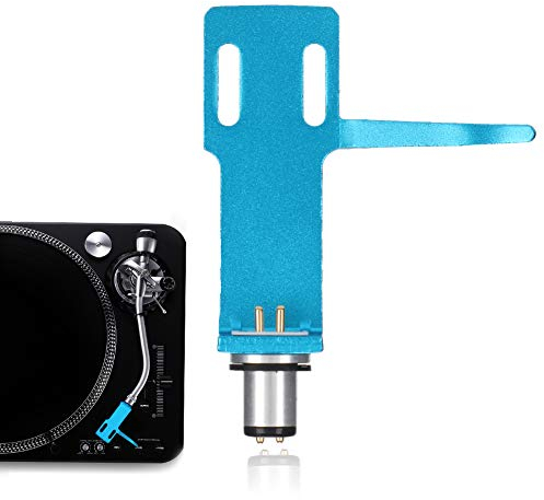 Porte-cellule pour lecteur phonographe à platine vinyle, kit de tête de cartouche phono haut de gamme,4 câbles et 2 paires de vis,convient aux phonographes/micros haut de gamme(Bleu)