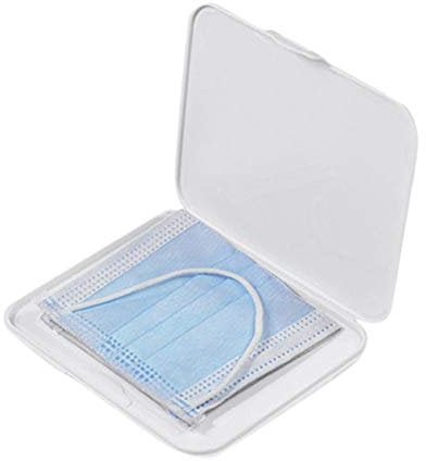 Colorful Tragbare Aufbewahrungstasche für Masken, Maskenbox für Mundschutz, Masken Aufbewahrung Box, Mundschutz Transportbox, Maskenbox flach (Weiß)