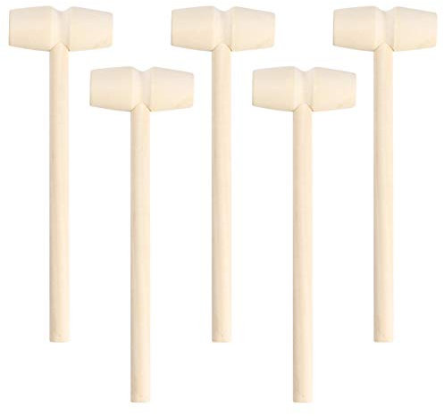 Tomaibaby 10pcs Mini Wooden Hammer Toy Hammer Cute Beating Gavel Toys Hammer Toy for Boys Girls Kids