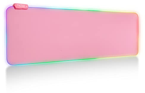 Tilted Nation Pink Mouse Pad | RGB Gaming Mouse Pad Pink (Create Your Dream Setup) Large LED Mousepad Mats for Desk with 8 Light Modes, Smooth Gliding, and Easy to Clean - Girl Gaming Accessories