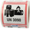 Transportaufkleber - enthält Lithium-Metall-Batterien, UN 3090-100 x 100 mm - 500 Batterie Aufkleber auf 1 Rolle(n), Akku Etiketten