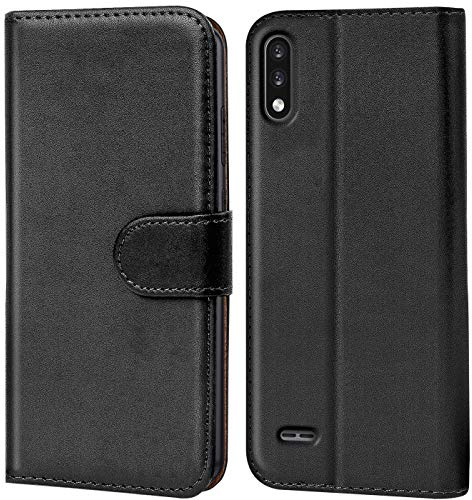 Verco para LG K22 Funda Cartera, Funda Tipo Billetera de Cuero sintético con Ranura para Tarjetas, Compatible con LG K22 (6,2 Pulgadas), Negro