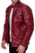 Tazzio Herren Jacke Lederjacke Echtleder Leder Biker Übergangsjacke 19709 (Weinrot, L)