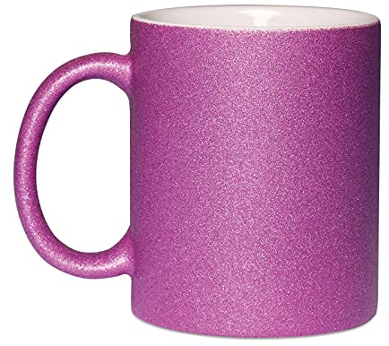 Tassenbrennerei Original - Glitzertasse Pink-Lila, Kaffeetasse intensiv glitzernd und funkelnd durch 3D Oberfläche - Teetasse (Pink)