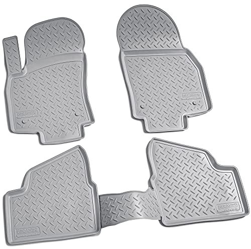 Recambo 3D Gummi Fußmatten kompatibel für OPEL Astra H | BJ 2004-2014 | Auto Gummimatten | Passgenau | mit Rand | grau