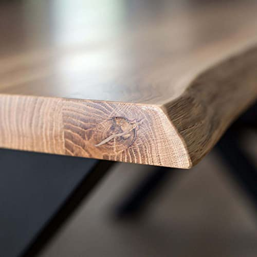 holz4home® Tischplatte Echtholz Eiche I 240 x 100 x 4 cm LxBxH I Esstisch-Platte Schreibtischplatte I Massivholz ohne Baumkante
