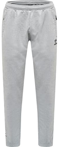 hummel Herren Hmlmove Grid Cotton Casual Pants, Grey Melange, L EU