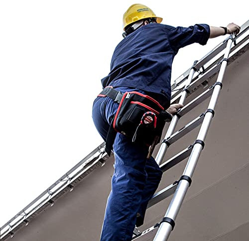 Aluminum Telescoping Ladder 12.5ft/15.5ft/16.5ft/20ft/26ft, Telescopic Extension Ladders with Hook for Roof Home Loft RV Outdoor Work, Load 150kg (Size : 1.5m/5ft)
