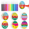 HERZWILD 42pcs DIY Basteln zum Bemalen,30pcs Ostern Holzanhänger Ostern Deko,mit 12 Aquarellstift, Holz Anhänger Osterbasteln für Kinder Ostereier Osterhase.