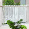 Devola Vorhang im amerikanischen Landhausstil transparent Blumenmuster Garn Bistrogardine Cafe Scheibengardine Küche Gardine Dekoration Vorhänge HxB 58x100cm Weiß 1er Pack