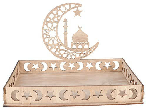 Ramadan Deko Teller Dessert-Tablett: Eid Mubarak Tischdeko Teller Teller Mond Und Stern Muster Moon Star Servierteller für Ramadan Ramadan Dessert Tablett