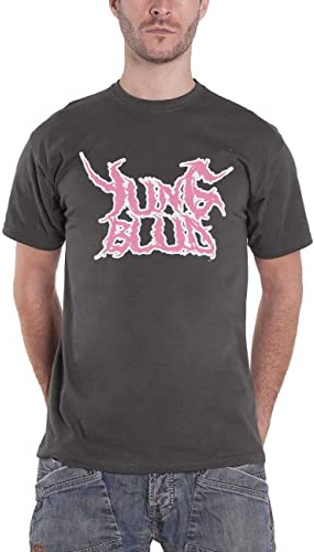 Yungblud T Shirt DEADHAPPY Pink Logo Official Mens Charcoal Grey S