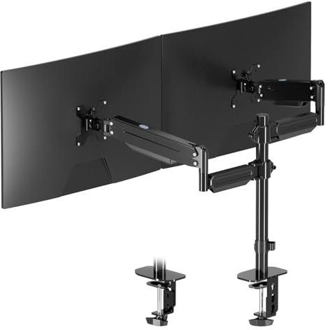 Pholiten Support Double Moniteur pour Bureau - Bras à Ressort à Gaz pour 2 Écrans