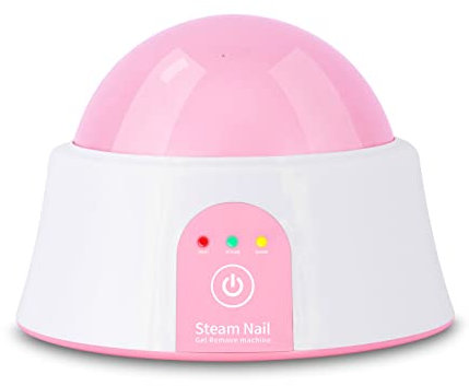 AONOLOVO Steam Gel Nail Remover Machine, Steam Nail Polish Remover Nail Steamer for Nail Gel Polish Removal, No Damage to Nails (Pink-White), 1