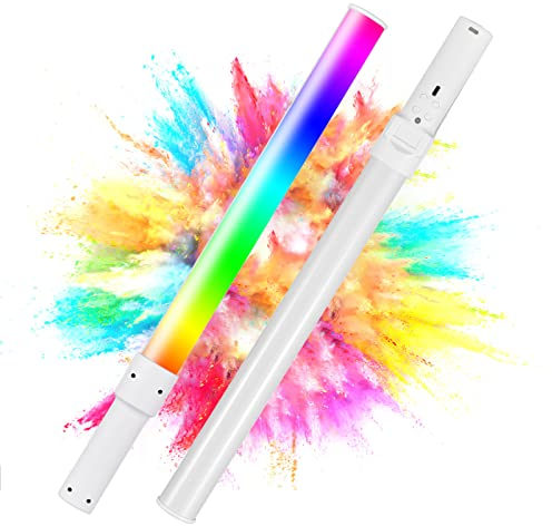 Andoer D2 RGB Tube Light, RGB Handheld Videoleuchte 2500K/5500K/8500K Dimmbar 7 Bunte Lichteffekte Eingebauter Akku für Vlog Live Streaming Produktporträtfotografie