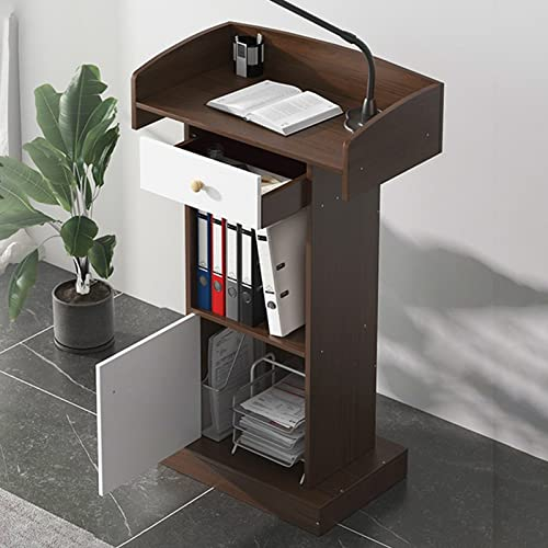 CMYUN Rednerpult Stehpult Rednerpult-Podium-Ständer mit Stauraum, Strapazierfähige Massivholz-Rednerpulte für Kirchen und Klassenzimmer, Stehpult Tische 124cm Hoch