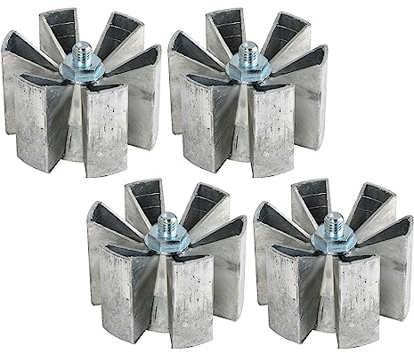 camar Glasplatten Adapter, Befestigungsteil für Adapterscheibe und Tischbeine zylindrisch 80mm, Aluminium 4 Stück