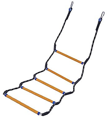Harilla Boat Rope Ladder, Outdoor Climbing Rope Ladder Rope Boating Ladder Resin Ladder Portable Boat Ladder Extension for Canoeing Kayaking Motorboat, 5 Tier