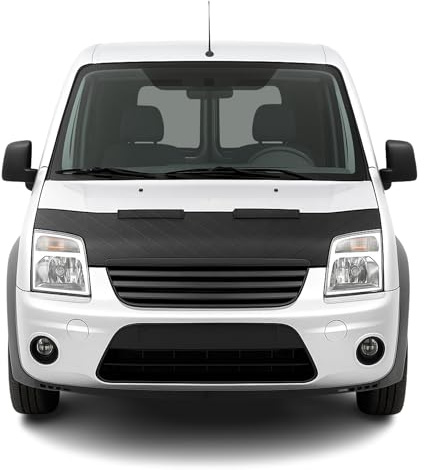 OMAC Haubenbra Halb für Ford Connect 2002-2014 Vinyl Schwarz Diamond | Steinschlagschutz, fahrzeugspezifisches Design, Car Bonnet Bra