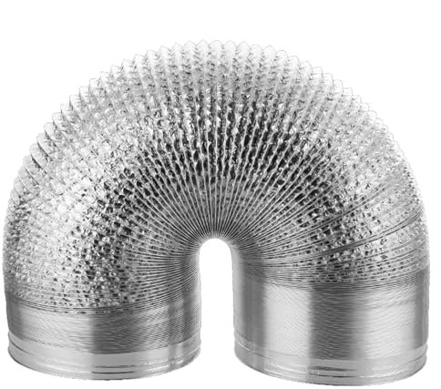 Gaine de Ventilation Flexible en Aluminium, Conduit d'echappement de Climatisation de Isolation Thermique Pièces de Ventilateur de Tuyau pour Ventilateur d'extraction, Salle de Bain, Hydroponie ( Colo