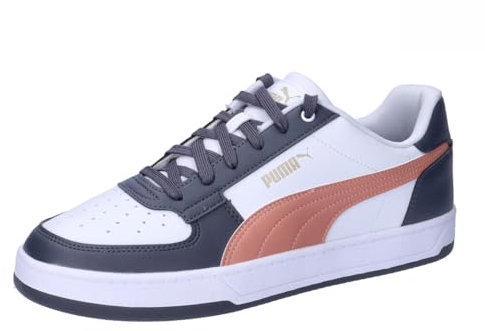 PUMA Unisex Adults CAVEN 2.0 Sneaker, PUMA White-DEEVA Peach-Galactic Gray, 40.5 EU