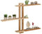Relaxdays Wandregal, Walnussholz, H x B x T: 56 x 80 x 9 cm, Dekoregal Wand, rustikales Schweberegal mit 3 Ebenen, Natur