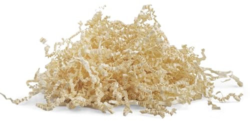 SizzlePak als Füllmaterial – 1 kg – Verpackungsmaterial für Geschenk, Geschenkbox, Präsentkorb, Holzkiste, Flaschen an Weihnachten – geschreddertes Papier für Osternest, Pakete, Schultüte - NATUR