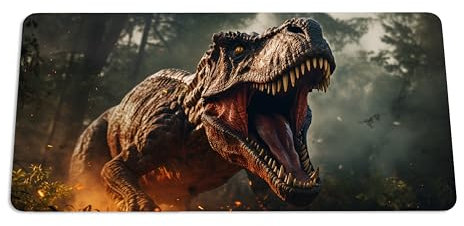Mauspad XXL T-Rex Gaming, Dinosaurier Schreibtischunterlage Groß, Dino Gamer Mousepad, Tischunterlage Rutschfest, Tischmatte (2, 80x40cm)