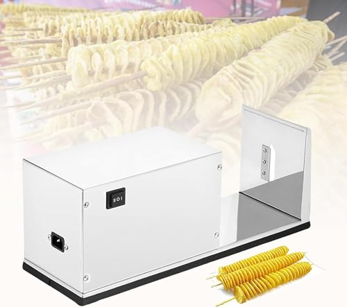 XINRISHENG Torbellino de Patatas eléctrico, Cortador eléctrico en Espiral Rebanadora de Torre de Patatas retorcida Cortador de Patatas de Acero Inoxidable Torcedora de Patatas
