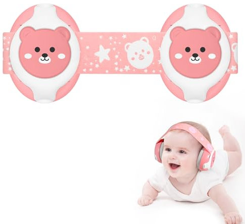 YomauiYee Orejeras para bebé, auriculares NRR de 25 dB, cancelación de ruido, protección auditiva para bebé, con bolsa de transporte, artículos esenciales de viaje para bebés, auriculares a prueba de