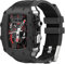 GAFNED Luxuriöses Edelstahl-Uhrengehäuse für Apple Watch 8, 7, 45 mm, 6, 5, 4, SE, 44 mm, Uhrenarmband für Herren, Fluorkautschukband, Stahlschnalle, Gehäuse, 44mm, Achat