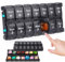 Pill Organiser 7 Day 2 Times, Easy Fill Push Button Large Weekly AM PM Pill Box for Vitamin, Fish Oil, Supplements Tablet Organiser(Black)