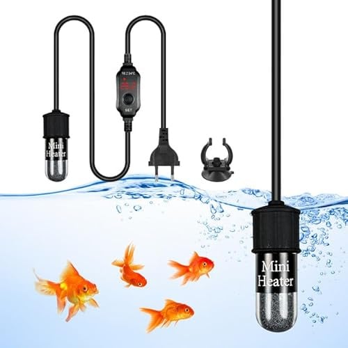 Aquarium Heizung, 30 W Mini Aquarium Heizung, Mini Aquarium Heizstab, Aquarium Heizer Aquariumheizung Mit Saugnäpfen Mit Intelligenter Led-Temperaturanzeige Und Externen Einstellbarem Temperaturregler