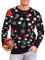 iClosam Men's Christmas Jumpers Long Sleeve Pullover Crew Neck Ugly Funny Novelty Snowman Stars Knitwear Top Dark Black