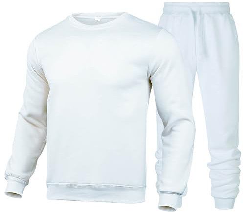 LinRim Survêtement pour homme - Survêtement de loisirs - Survêtement de sport - Sans capuche - 2 pièces - Sweatshirt - Pantalon - Vêtement de sport - Combinaison de maison - 2 pièces - Fitness, Rose
