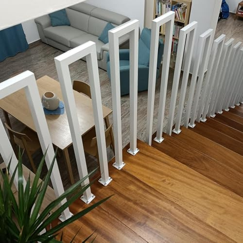 U-förmige Treppengeländer Innen, Dachboden Dekorative Handlauf Treppe, Geländer Treppe Seitliche Montage, Behinderte Rutschfeste Flurdeck Pflegeleicht Treppenhandlauf (Weiß A, 95cm)