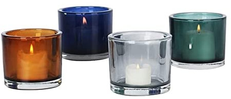 OUYUE Kerzenständer Kerzenhalter 4-teiliges Set Kerzenhalter Aus Glas, Ornamente, Kerzenständer, Romantisches Candlelight-Dinner, Requisiten, Glasdekoration Kerzenleuchter