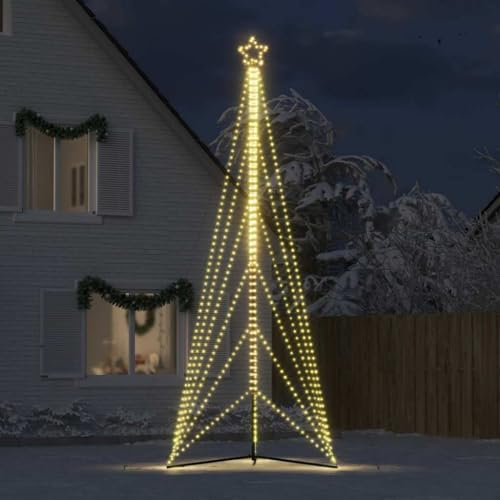 Festnight Led Weihnachtsbaum Aussen 478 cm 861 LEDs Beleuchtet Tannenbaum Outdoor Groß XXL Lichterbaum Draußen Lichterpyramide Weihnachtsbaum Kegelform Metall Weihnachtsdeko Außen