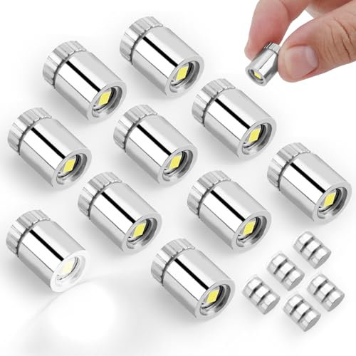 10 Stück Mikro-LED-Leuchten, Batteriebetrieben Winzige LED-Leuchten Puppenhauslichter Led Minilichter für Papierlaternen Partydekoration Basteln Puppenhauszubehör (Weißes Licht)