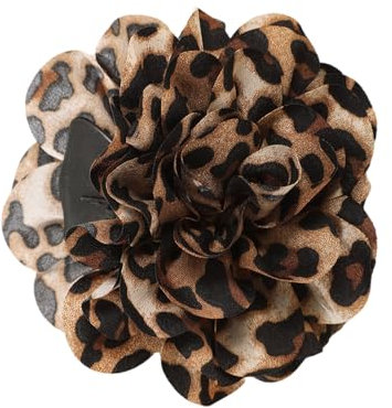 Pince à cheveux vintage avec imprimé léopard et fleur réglable pour volumes de cheveux, accessoire de coiffure unique