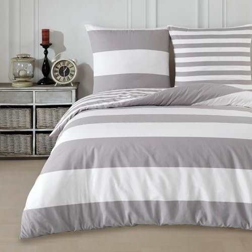 Buymax® Bettwäsche 135x200 100% Baumwolle 2teilig Bettbezug - Bettwäsche-Sets 135 x 200cm 1 x Kissenbezug 80x80cm, ÖKO-TEX Renforcé-Bettdeckenbezug Set mit Reißverschluss