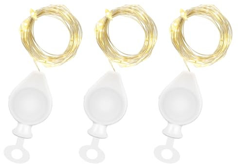 AGOTD 3x 20er Micro LED Lichterketten, 2M Silberdraht Mini Lichterkette Batteriebetrieben, Dekolichter für Party, Hochzeit, Weihnachten, Garten & Innenbereich (Warmweiß)
