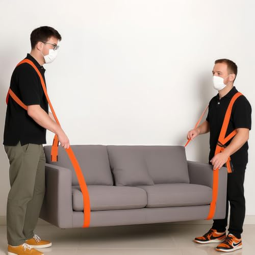 2 Person Moving Straps Heavy Duty Lifting Harness 300kg Capacity | Adjustable shoulder straps with reinforced nylon webbing for moving furniture, appliances and bulky household items