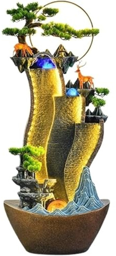 TTCHDPBX Upgraded Indoor Freestanding Fountain Creative Rockery Water Curtain Wall Floor Circulating Water Ornaments Garden Water Fountain New